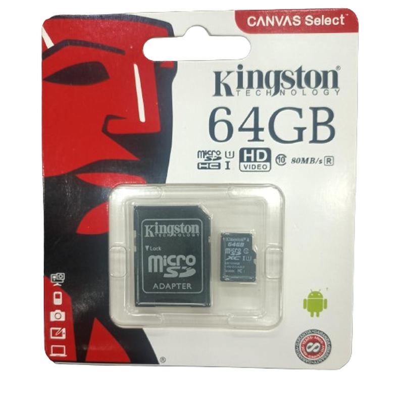 Tarjeta de memoria Kingston de 64 GB micro sd